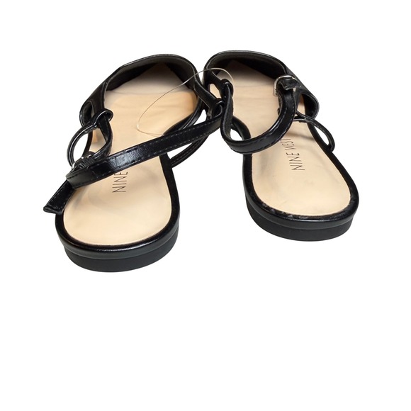 Nine West Women Cap Toe Patent Slingback Flats 7M Black Pointed Toe Classic Chic - Picture 5 of 7